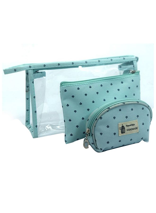 NIBEMINENT 3-Piece Fashionable Make-Up Organizer Bag Set Blue - Image 1