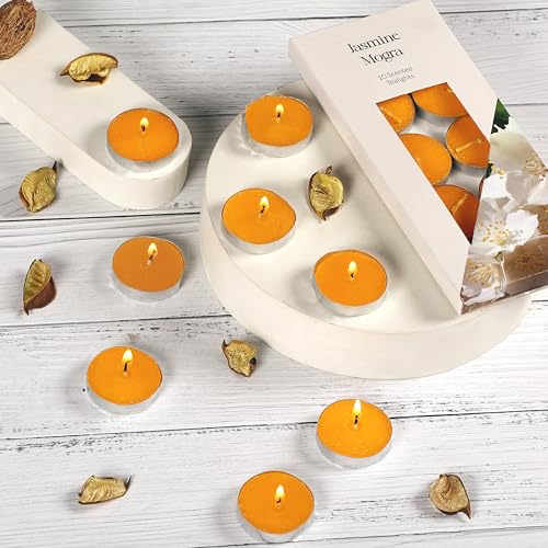 Parkash Candles Premium Scented Tea Light Candles Set of 10 || Home Decoratin (Jasmine MOGRA) - Image 1