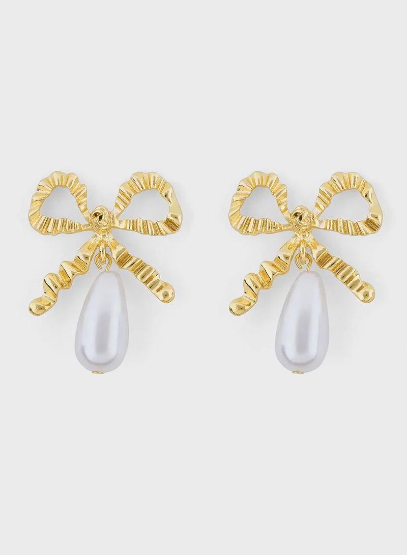 ايلا Pearl Bow Stud Earrings