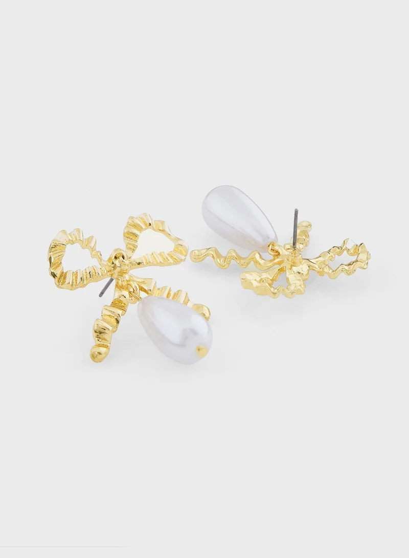 ايلا Pearl Bow Stud Earrings