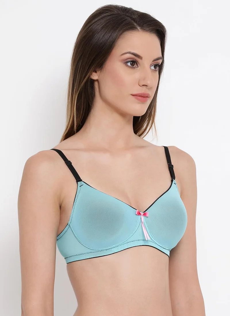 Clovia Clovia Padded Non-Wired Full Coverage T-Shirt Bra	in Light Blue