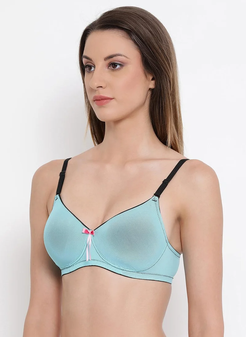 Clovia Blue Clovia Padded Non-Wired Full Coverage T-Shirt Bra\tin Light Blue for Women | Best Price UAE