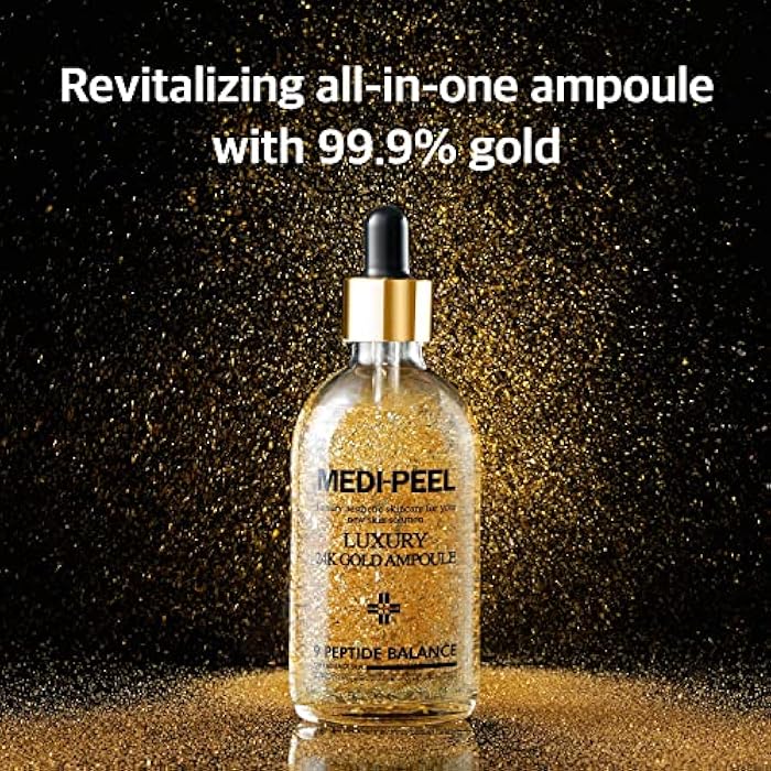 MEDI-PEEL Pure Gold 24K Ampoule 3.38 fl.oz / 100ml | 99.9% 24K Pure Gold All in One Ampoule, 5 Revitalizing Extracts To Minimize Moisture Loss, Brightens | Korean Skincare, For All Skin Types - Image 2