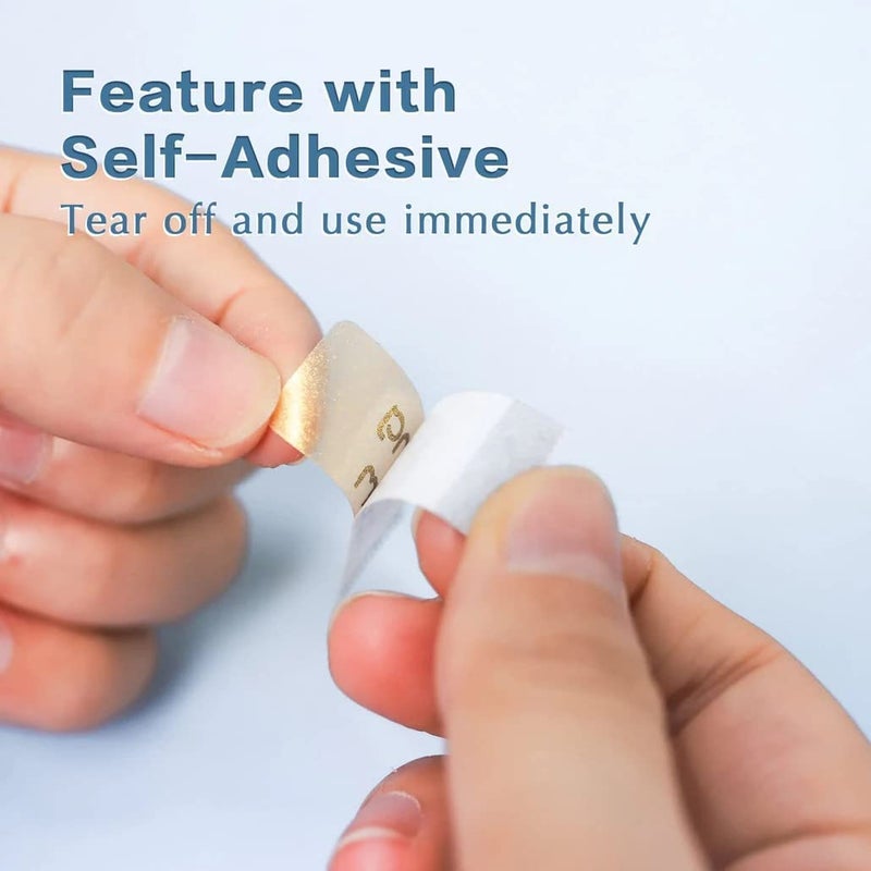 Phomemo D30 Label Tape, for D30 D35 Q30 Q30S Q31 Q32 Label Maker, Black on Glitter Transparent Gold Sticker Thermal Paper Self-Adhesive, 14mm x 40mm (1/2" x11/2) 160 Tapes/Roll, 3 Rolls - Image 5