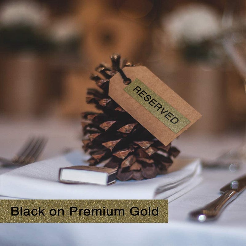 Phomemo D30 Label Tape, for D30 D35 Q30 Q30S Q31 Q32 Label Maker, Black on Glitter Transparent Gold Sticker Thermal Paper Self-Adhesive, 14mm x 40mm (1/2" x11/2) 160 Tapes/Roll, 3 Rolls - Image 3