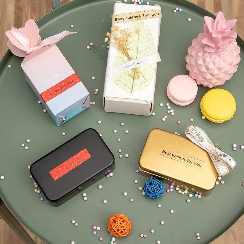 Phomemo D30 Label Tape, for D30 D35 Q30 Q30S Q31 Q32 Label Maker, Black on Glitter Transparent Gold Sticker Thermal Paper Self-Adhesive, 14mm x 40mm (1/2" x11/2) 160 Tapes/Roll, 3 Rolls - Image 4