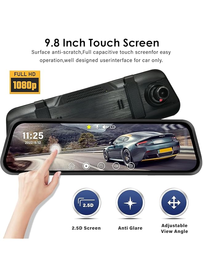Generic 3Xr- 9.8 Inch Starlight Night Vision Dash Cam - Full Hd