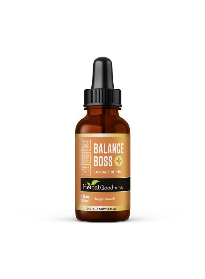 Herbal Goodness Balance Boss - Liquid Mood Support Supplement | Natural Calmness & Emotional Balance Aid | Stress & Energy Boost with Rhodiola Rosea | 1 oz Bottle - Image 1