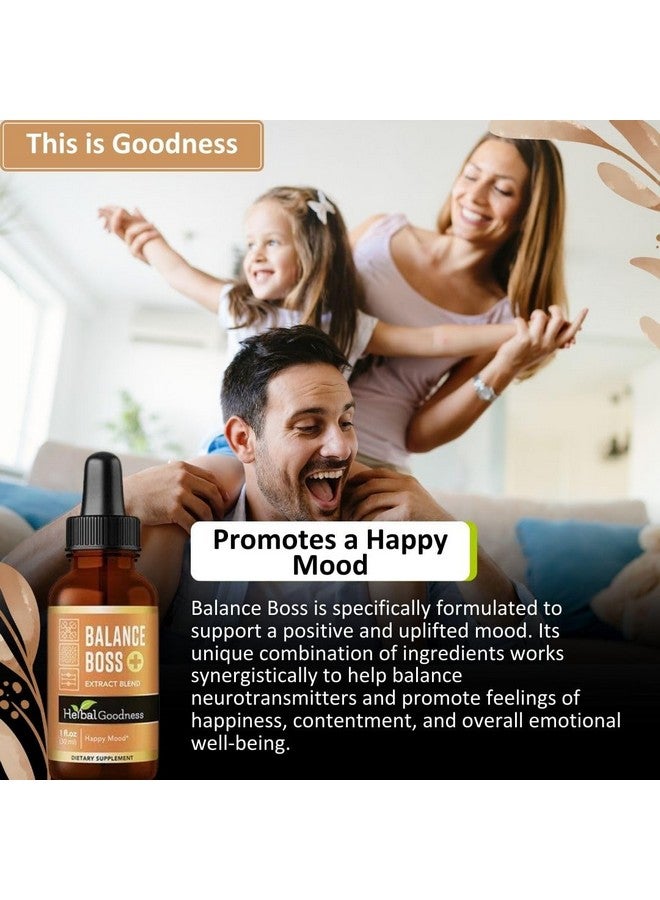 Herbal Goodness Balance Boss - Liquid Mood Support Supplement | Natural Calmness & Emotional Balance Aid | Stress & Energy Boost with Rhodiola Rosea | 1 oz Bottle - Image 4