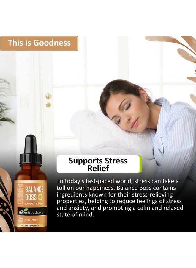 Herbal Goodness Balance Boss - Liquid Mood Support Supplement | Natural Calmness & Emotional Balance Aid | Stress & Energy Boost with Rhodiola Rosea | 1 oz Bottle - Image 5