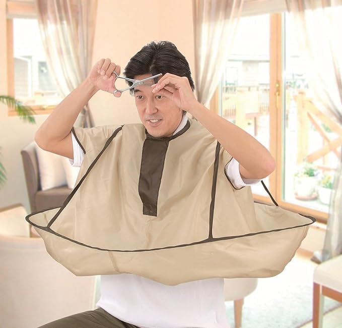 HIKI ZIKI HIKI ZIKI Hair Apron Cape Hairstylist Simple Design Pattern Hair Cutting Cloak Beard Shaving Umbrella Waterproof Cape Barber Home Salon Haircut Hairdresser Apron Cloth for Adult Women Men Kids - Image 4