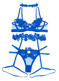 Embroidery Thong Garter Choker Belt Set, Lingerie G-String Lingerie for Women