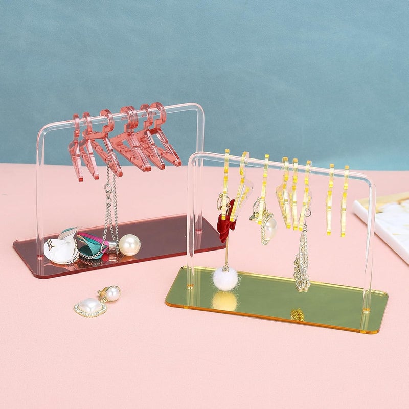 PATIKIL PATIKIL 30pcs Clothes Hanger Earring Holder Mini Acrylic Coat Hangers Earring Hangers Hanger Rack for Earring Holder Organizer Stand Studs Silvery  - Image 3