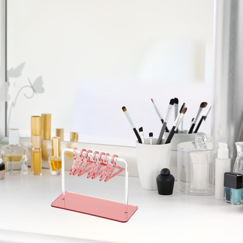 PATIKIL PATIKIL 30pcs Clothes Hanger Earring Holder Mini Acrylic Coat Hangers Earring Hangers Hanger Rack for Earring Holder Organizer Stand Studs Silvery  - Image 5