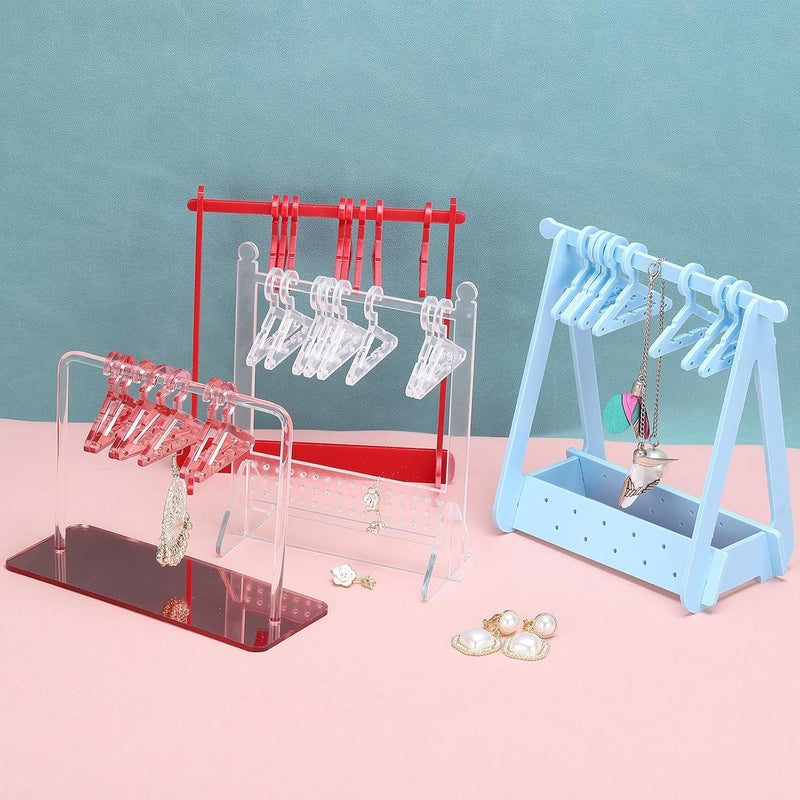PATIKIL PATIKIL 30pcs Clothes Hanger Earring Holder Mini Acrylic Coat Hangers Earring Hangers Hanger Rack for Earring Holder Organizer Stand Studs Silvery  - Image 4