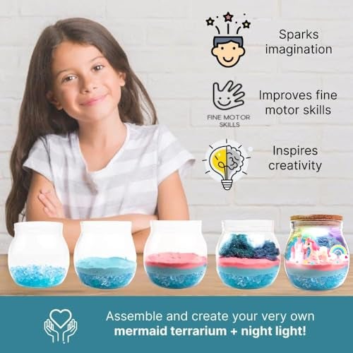Make it Up Unicorn Night Light Terrarium Kit - DIY Crystal Growing Crafts for Girls Age 4 to 12 - Light Up Jar Toys and Gifts - Image 2