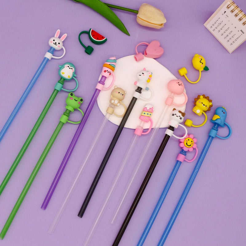 New 8Mm Soft Rubber Silicone Straw Cap Cute Cat Coffee Cup Cute Fun Straw Sleeve Supply - Image 2