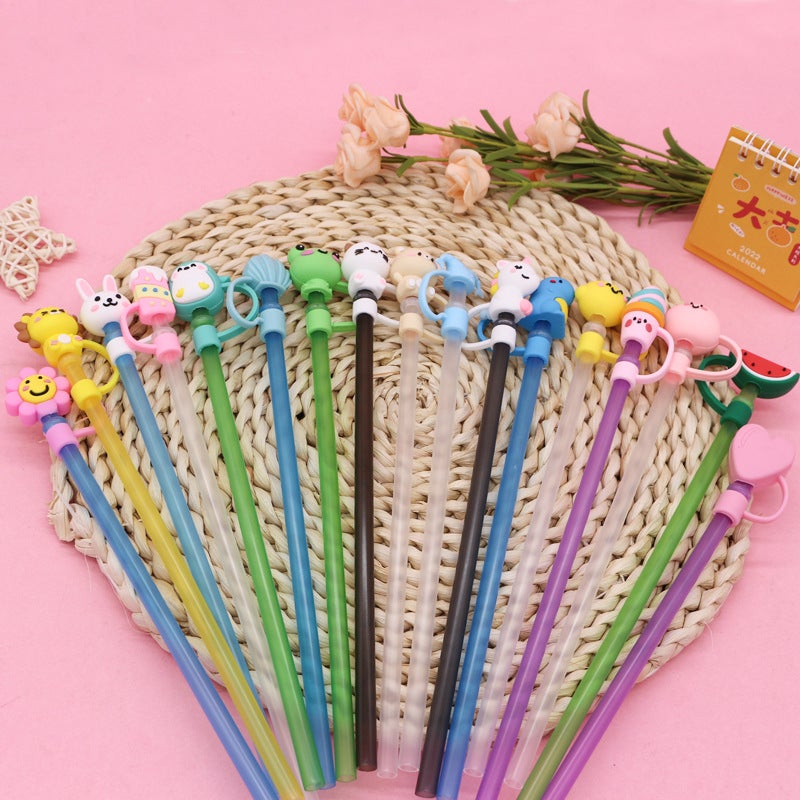 New 8Mm Soft Rubber Silicone Straw Cap Cute Cat Coffee Cup Cute Fun Straw Sleeve Supply - Image 3
