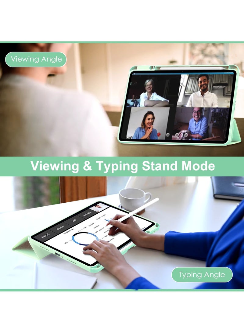 Case For Xiaomi Pad 6/6 Pro 11 Inch Clear Shockproof Back Cover Built-in Pencil Holder Auto Sleep/Wake (Mint Green) - Image 2