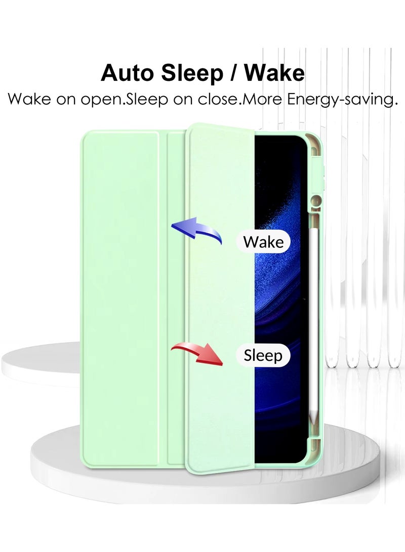 Case For Xiaomi Pad 6/6 Pro 11 Inch Clear Shockproof Back Cover Built-in Pencil Holder Auto Sleep/Wake (Mint Green) - Image 4