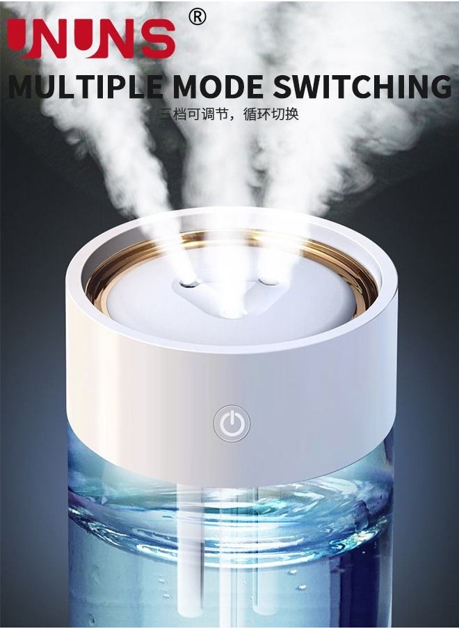 UNUNS Air Humidifiers,2L Cool Mist Humidifier For Bedroom,Quiet Ultrasonic Humidifier With 3 Holes And 7-Color Light,USB Portable Desk Humidifier,For Travel And home  - Image 3