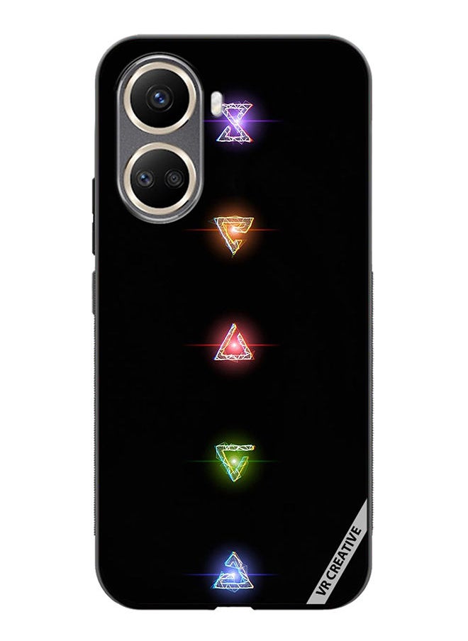 VR CREATIVE - Protective Case Cover For Huawei Nova 10 SE Neon Lights Diamond Shapes Design Multicolour - Image 1