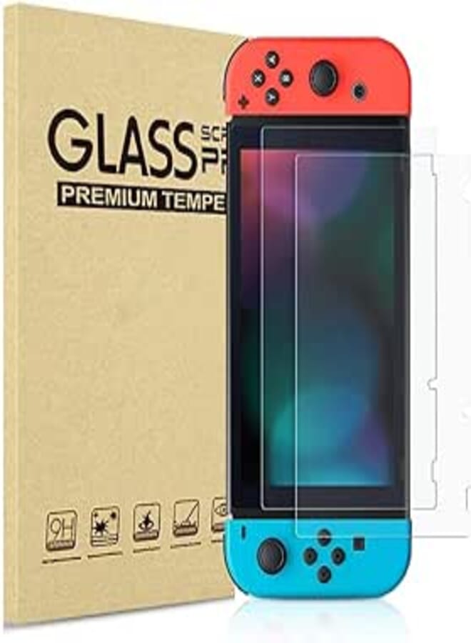 OR Screen Protector for Nintendo Switch 2017 Tempered Glass Screen Saver Protector Film Transparent HD Clear and Anti-Scratch 2 Pack