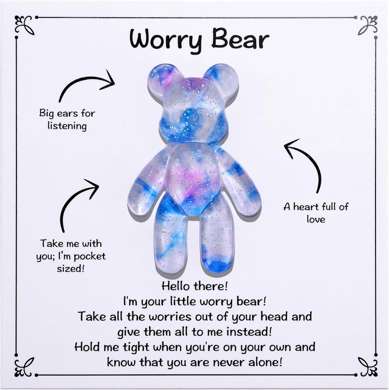 Aesnefe Pocket Bear Hug, Anxiety Relief Gifts for Men Women, Mental Health Positivity Gift for Anxious Friend, Stress Relief Gifts for Her, Comforting Gift for Son Daughter Back to School, Light Blue - Image 1