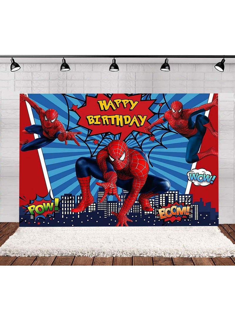 SPIDER 36-piece set of theme suit birthday party supplies including background cloth (size 150cmx100cm - Image 2