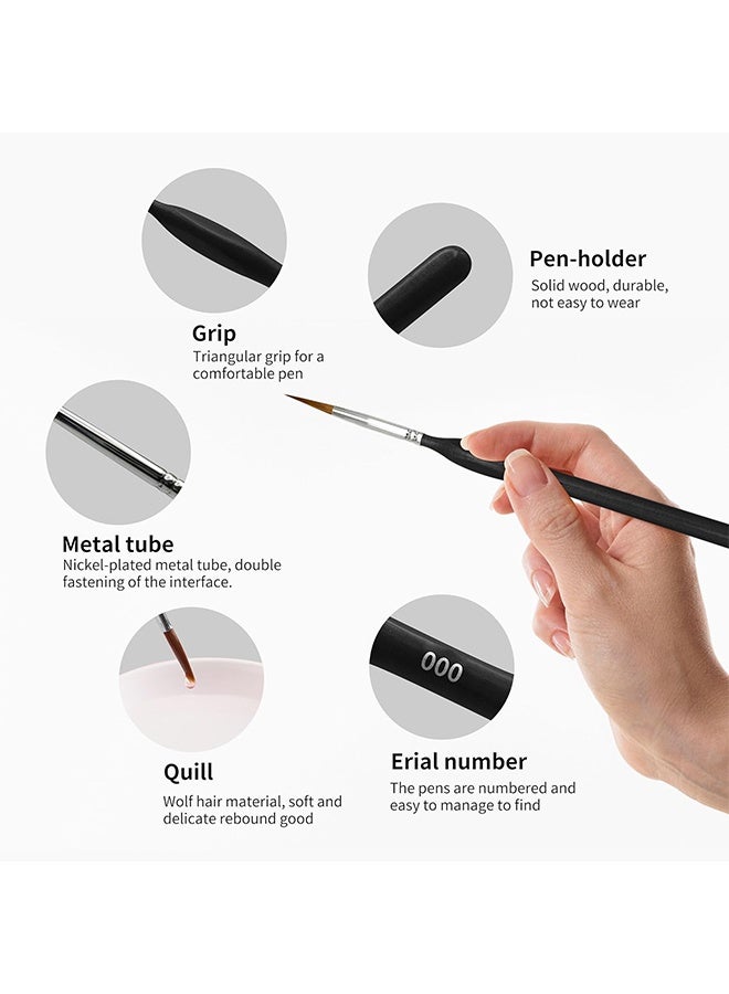 Fine Detail Paint Brushes Set 11pcs, Miniature Painting Brushes Kit for Oil, Acrylic, Models,Watercolor and Gouache, Nylon Hair Paint Brush, Professional Artist Supplies with Ergonomic Handle - Image 4