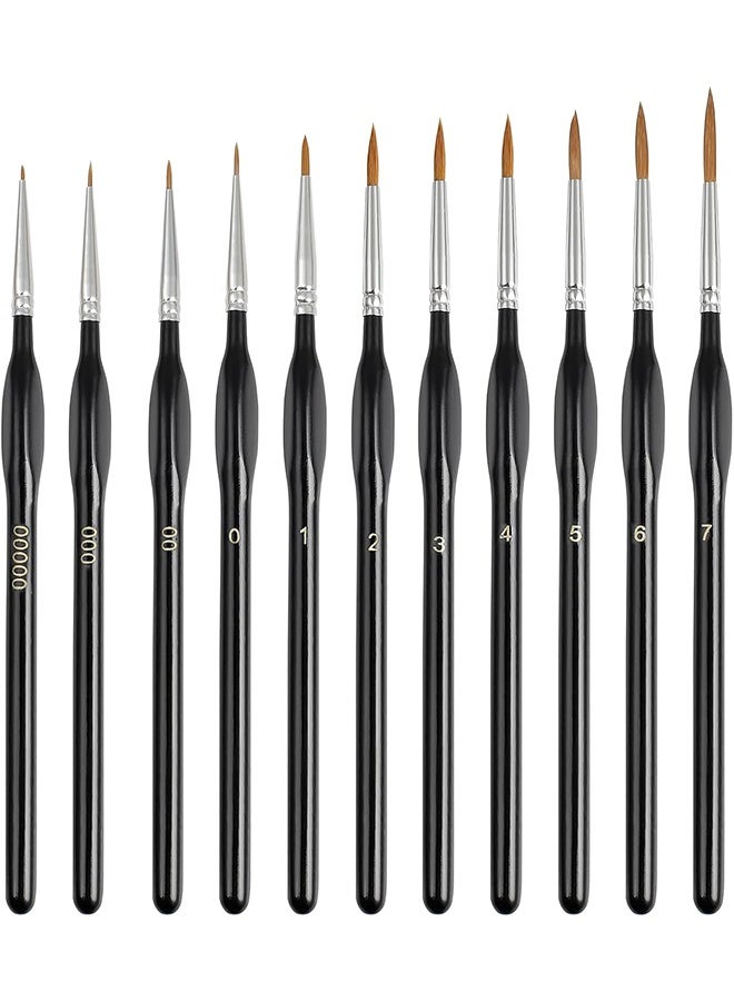 Fine Detail Paint Brushes Set 11pcs, Miniature Painting Brushes Kit for Oil, Acrylic, Models,Watercolor and Gouache, Nylon Hair Paint Brush, Professional Artist Supplies with Ergonomic Handle - Image 1