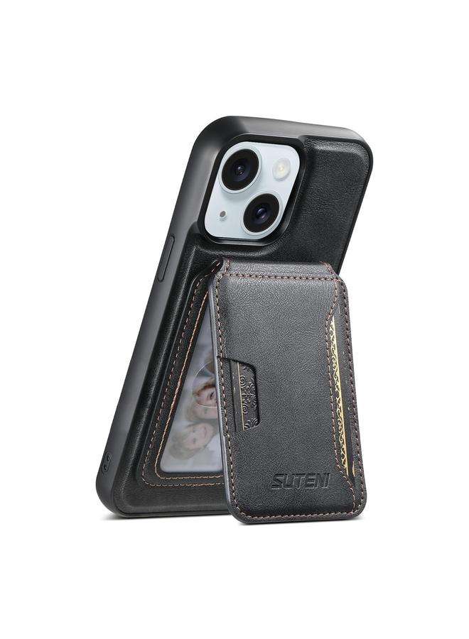 Suteni Case For iPhone 15 M3 Card Bag MagSafe Cowhide Texture Leather Phone Case - Image 1