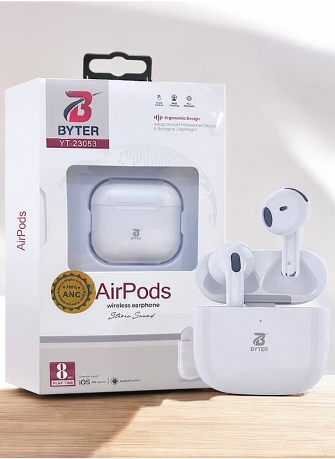YT-23053 Original Pro 3 Bluetooth headset, third generation, a wireless Bluetooth headset that supports wireless charging, features clear sound and noise isolation, works on all mobile phones such as iPhone, Galaxy, Huawei