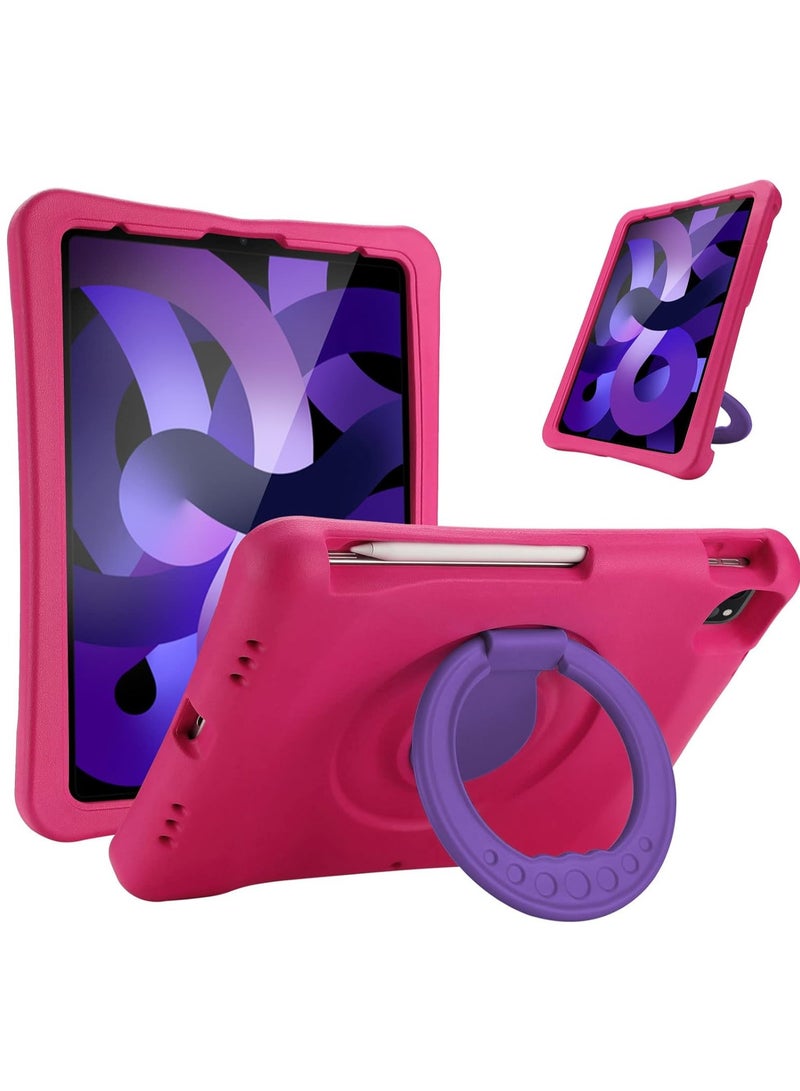 Procases Kids Case For Ipad Air 5 4 2022 2020 Ipad Pro 11 2020 2018 Shockproof Rotate Handle Folding Stand Cover Kids Friendly Case For Ipad Air 10.9 Inch 4Th 5Th Gen Ipad Pro 11 Magenta - Image 1