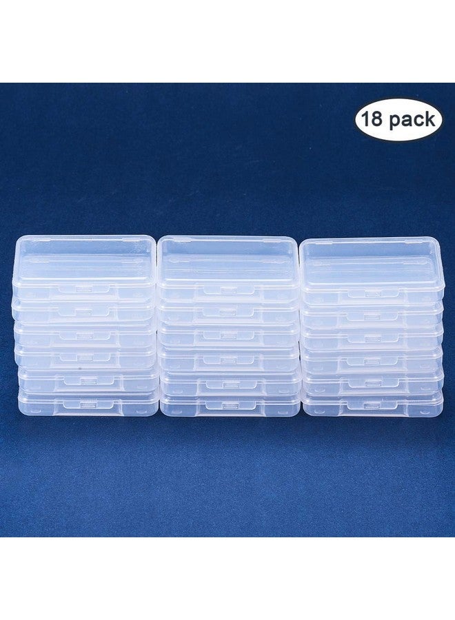 BENECREAT 18 Pack 2.63x2x0.47 Inches Rectangle Clear Plastic Bead Storage Containers Box Drawer Organizers with lid for Items,Earplugs,Pills,Tiny Bead,Jewelry Findings - Image 2