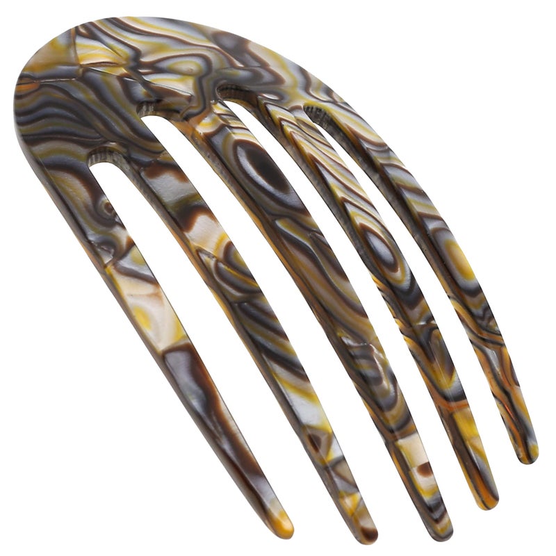 Camila Paris CP3399 French Hair Side Comb Small Rounded, Onyx, Handmade French Twist Hair Combs, Strong Hold Hair Clips for Women Bun Chignon, No Slip Styling Girls Hair Accessories Made in France - Image 1