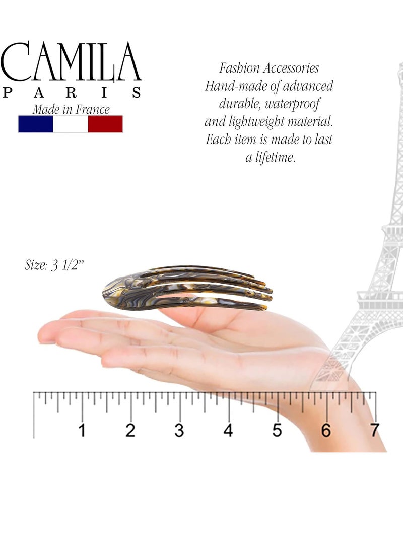 Camila Paris CP3399 French Hair Side Comb Small Rounded, Onyx, Handmade French Twist Hair Combs, Strong Hold Hair Clips for Women Bun Chignon, No Slip Styling Girls Hair Accessories Made in France - pzsku/Z605ED7E3C5FDBA23B5DDZ/45/_/1731586189/e73ef93a-9f3e-47ac-bca8-9c8b2ba7a6e6