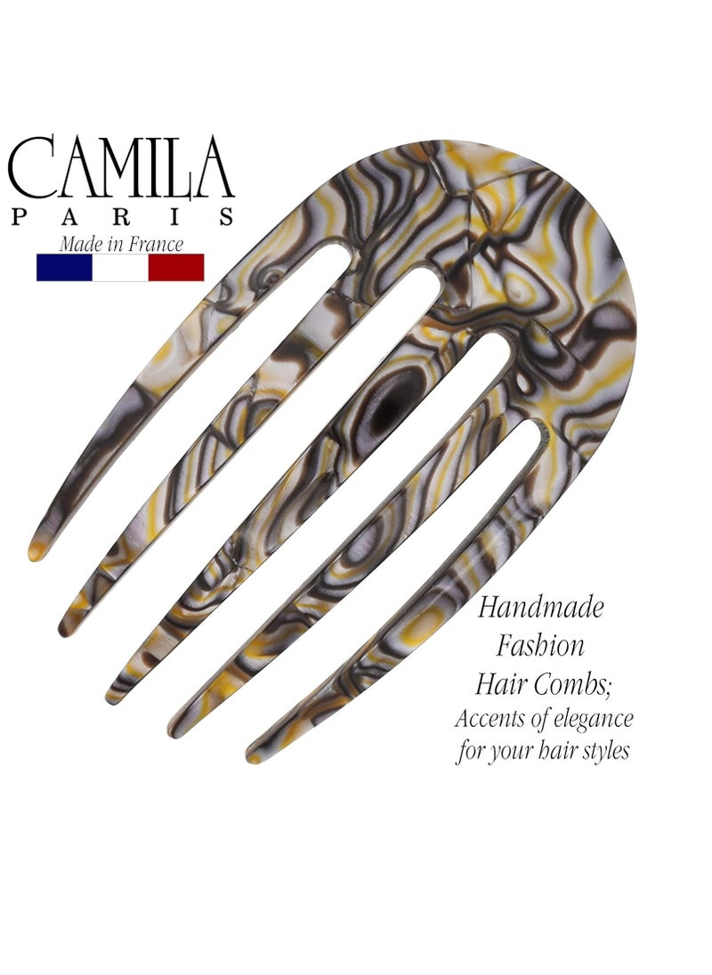 Camila Paris CP3399 French Hair Side Comb Small Rounded, Onyx, Handmade French Twist Hair Combs, Strong Hold Hair Clips for Women Bun Chignon, No Slip Styling Girls Hair Accessories Made in France - pzsku/Z605ED7E3C5FDBA23B5DDZ/45/_/1731586250/049439ac-0d09-491d-9b7b-a60f9fed1646