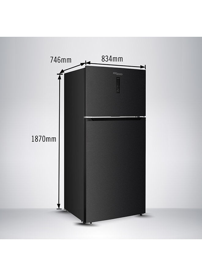 SUPER GENERAL 800L Gross & 635L Net Capacity Double Door Top Mount Refrigerator with Electronic Temperaure Control, No-Frost, Twist Ice Maker, Dual Inverter Compressor - 635 L SGR815E Black Inox - Image 2