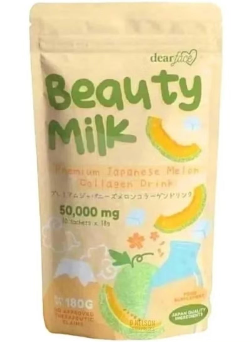 dear face Beauty Milk Japanese Collagen MELON and STRAWBERRY Drink - Image 3