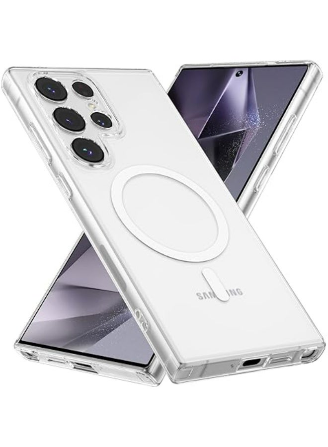 WAIKIL Applicable To Galaxy S25 Ultra Case 6.86'', Magnetic S25 Ultra Case For Magsafe With Tempered Glass Screen, [Shockproof Military] Transparent Back Slim Bumper Cover Phone Case Galaxy S25 Ultra, Clear - Image 3
