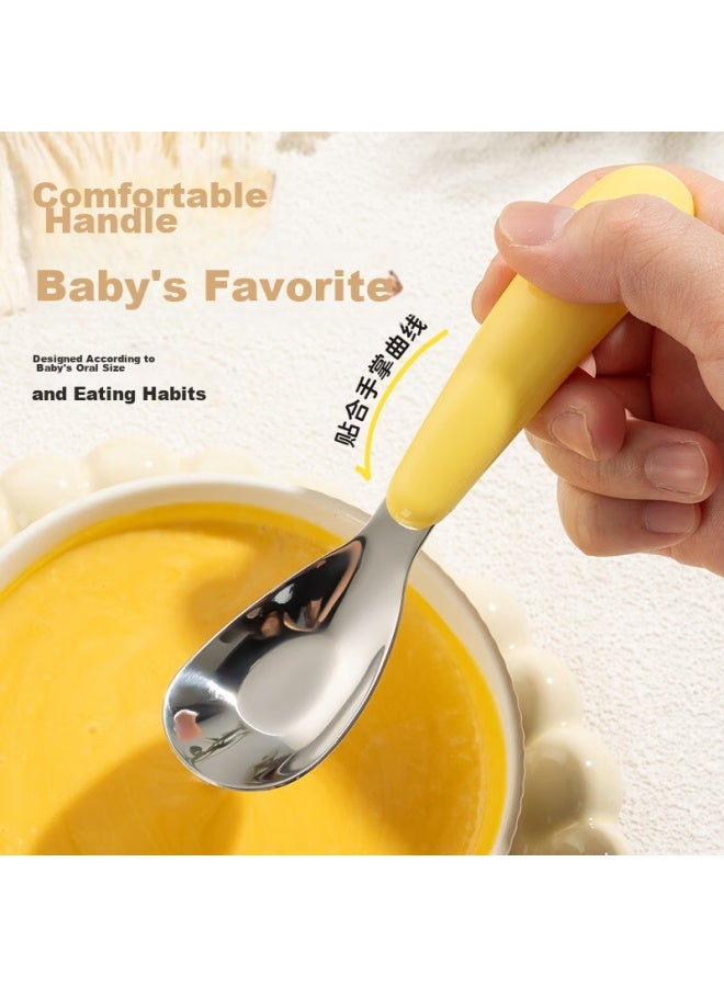 Caizhi 316 Stainless Steel Children's Spoons, Yuanbao Spoons, Baby Food Spoons, Eating Spoons, Soup Spoons, Baby Tableware, 2-piece Set, Cz6944 - Image 3