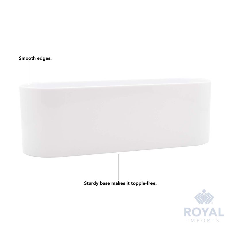 Royal Imports Royal Imports Flower Vase Acrylic Oval - Decorative Centerpiece for Home or Wedding - Non Breakable Plastic  4"" X12 Short Rounded - White - Image 4