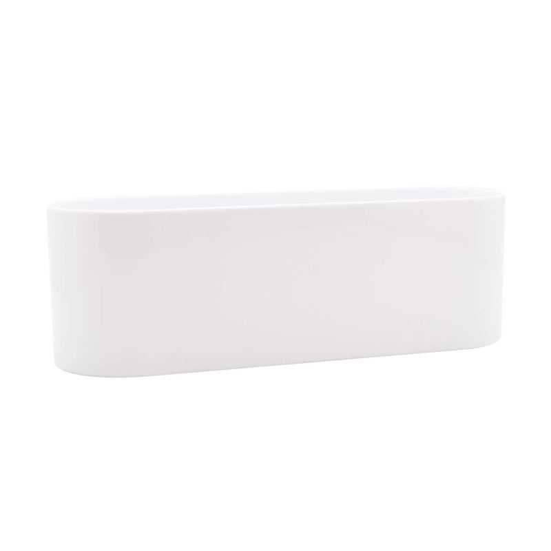 Royal Imports Royal Imports Flower Vase Acrylic Oval - Decorative Centerpiece for Home or Wedding - Non Breakable Plastic  4"" X12 Short Rounded - White - Image 1