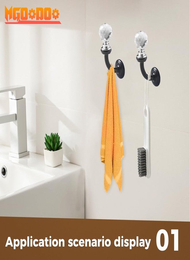 Mgoodoo Small Crystal Wall Mounted Hooks, 2.87x1.46 inch Bathroom Crystal Robe Holder Decorative Towel Hanger with Screw for Face Mask Hat Key Bags Bathroom Bedroom Kitchen - Image 2