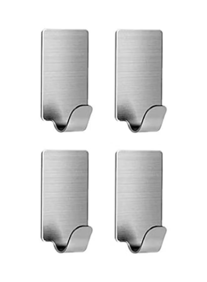 6-Pack Self Adhesive Stainless Steel Wall Hanger Hat Hook Silver