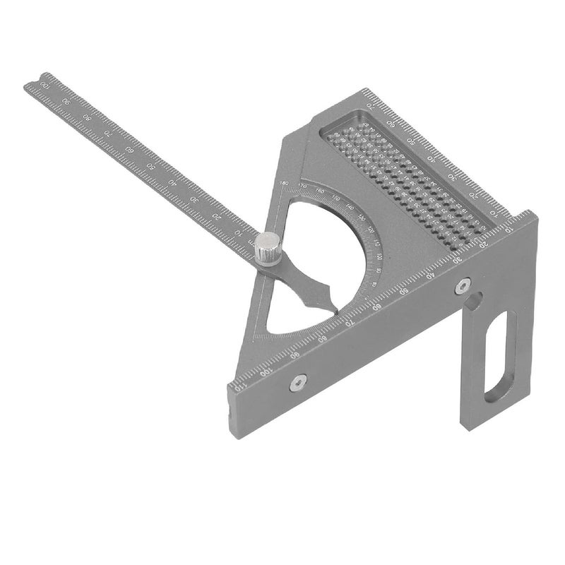 مسطرة زاوية مرنة قابلة للتعديل باللون الرمادي الفضي أداة قياس مترية دقيقة للنجارة وأعمال الخشب - Image 5