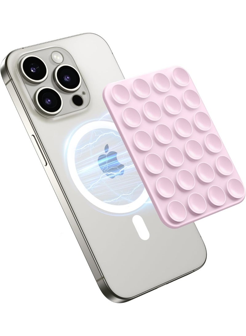 Magnetic Suction Cup Phone Mount for MagSafe Case, Removable Silicone Sticky Grip for iPhone 12/13/14/15/16, Hands-Free Selfies and Videos for TikTok & Instagram Influencer/Creator - Image 1