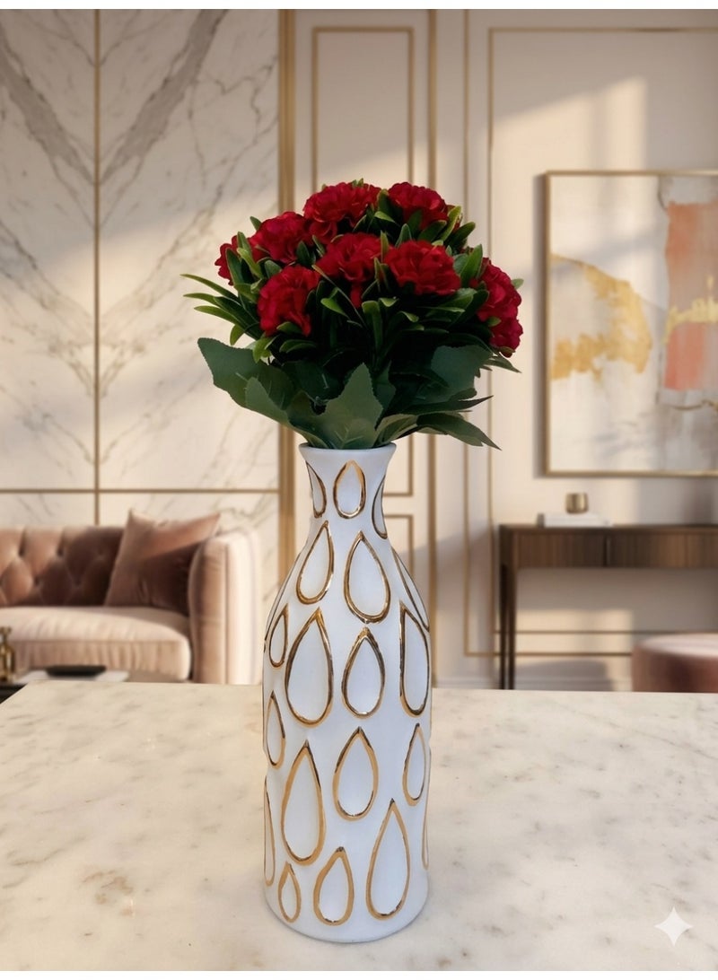 Premium Artificial Red Carnation Flower Bouquet - Image 1