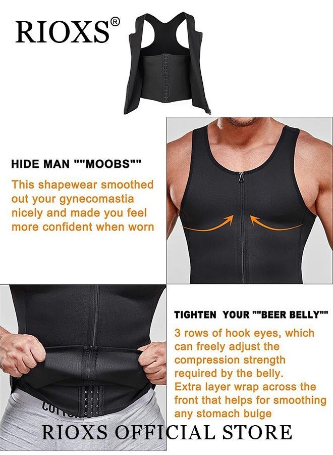 ريوكس السترات المضغوطة للرجال، وقمصان مدربي الخصر الساخن، وفقدان الوزن لدى الرجال، والقمصان المطاطية والسحابات، والصمامات الرياضية للرجال، والقمصان الخفيفة - Image 4